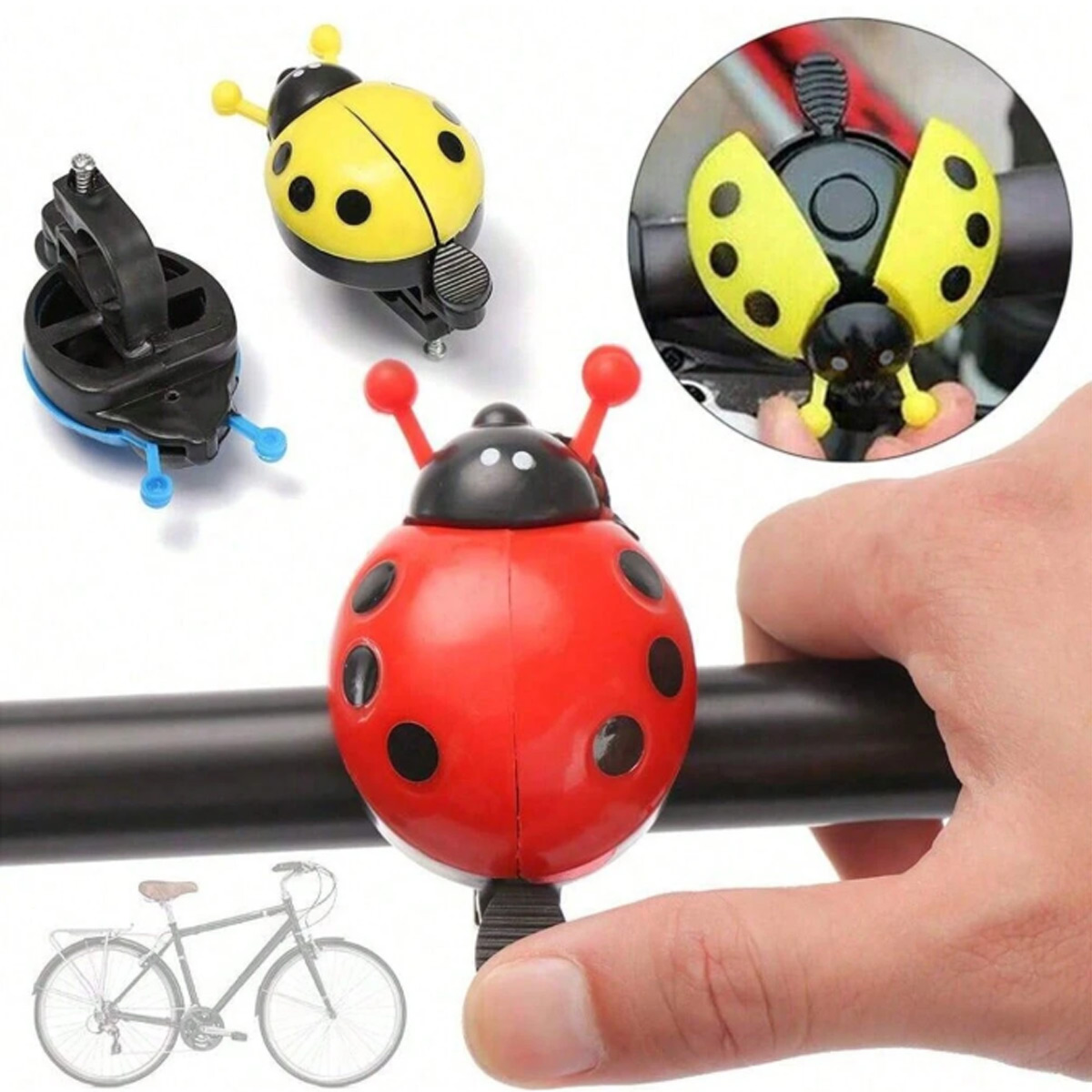 Ladybug shaped bicycle bell plastic bicycle bell loud sound suitable for children adults sports outdoor bicycle parts