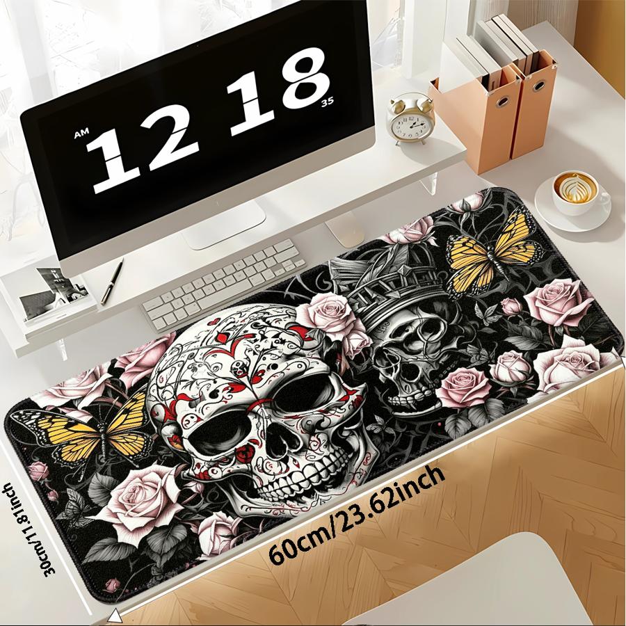 Flower Skull Mouse Pad Desk accessories Computer Laptop Pad office Pad Keyboard Mouse Pad Game Console Pad