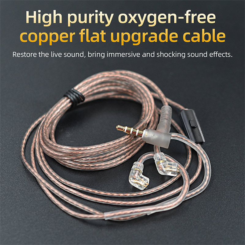 Earphones Cord 8 Strands Gold Silver & Copper Cube Mixed Upgrade Cable Headset Wire B/C Pin For KZ EDX PRO ZES ZEX PRO ZSX DQ6S