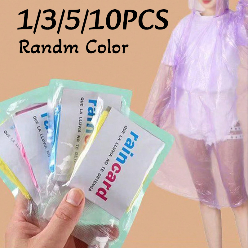 1-10pc Disposable Raincoat Card Sized Raincoat Portable Rain Coat Waterproof Jacket Travel Outdoor Rafting Camping Supplies