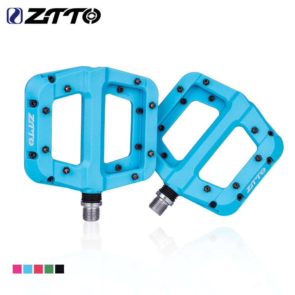 ZTTO 3 Bearings MTB Externa Big Bearing Flat Pedal Steel axle XC AM Mountain Road bike Anti-slip Nylon Plastic 9/16 Bicycle