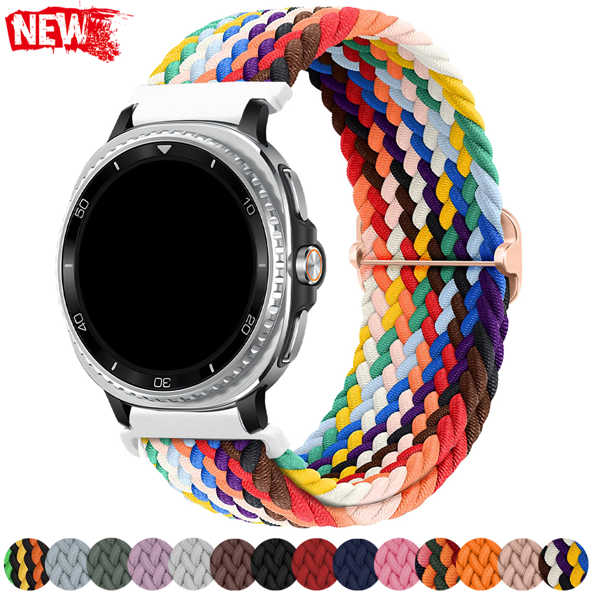 Braided Nylon Strap for Watch 8 40mm 44mm 8Classic 46mm No Gaps Bands for Ultra2025 7ultra Nylon Bracelet