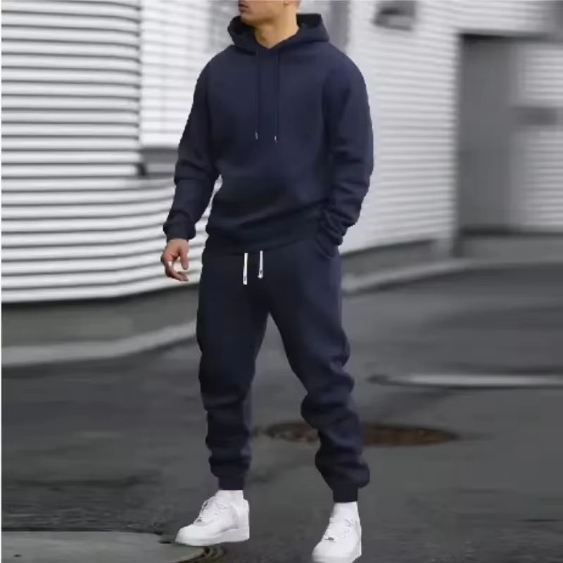 Men's Autumn and Winter New Solid Color Hoodie+pants Two-piece Set Fashionable Casual Sports Set Size S-3XLWomen's Tracksuit