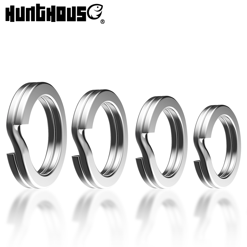Hunthouse 30PCS/Bag 3mm-8mm Flatten Double Circle Stainless Steel Connector Fishing Split Rings Swivel Fishing Accessories LW311
