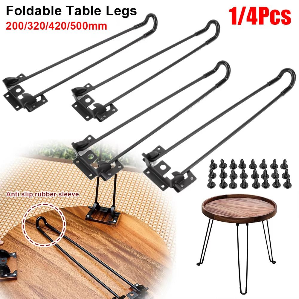 1/4Pcs 200/320/420/500mm Foldable Table Legs Metal DIY Support Furniture Legs Folding Table Replacement Legs