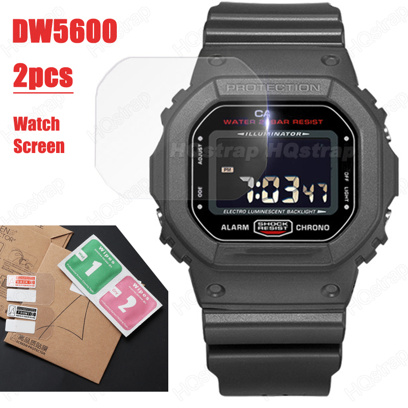 2pcs Watch Screen Protectors for DW5600 Sport Watch Clear Anti-Scratch Soft Film Watches Accessories