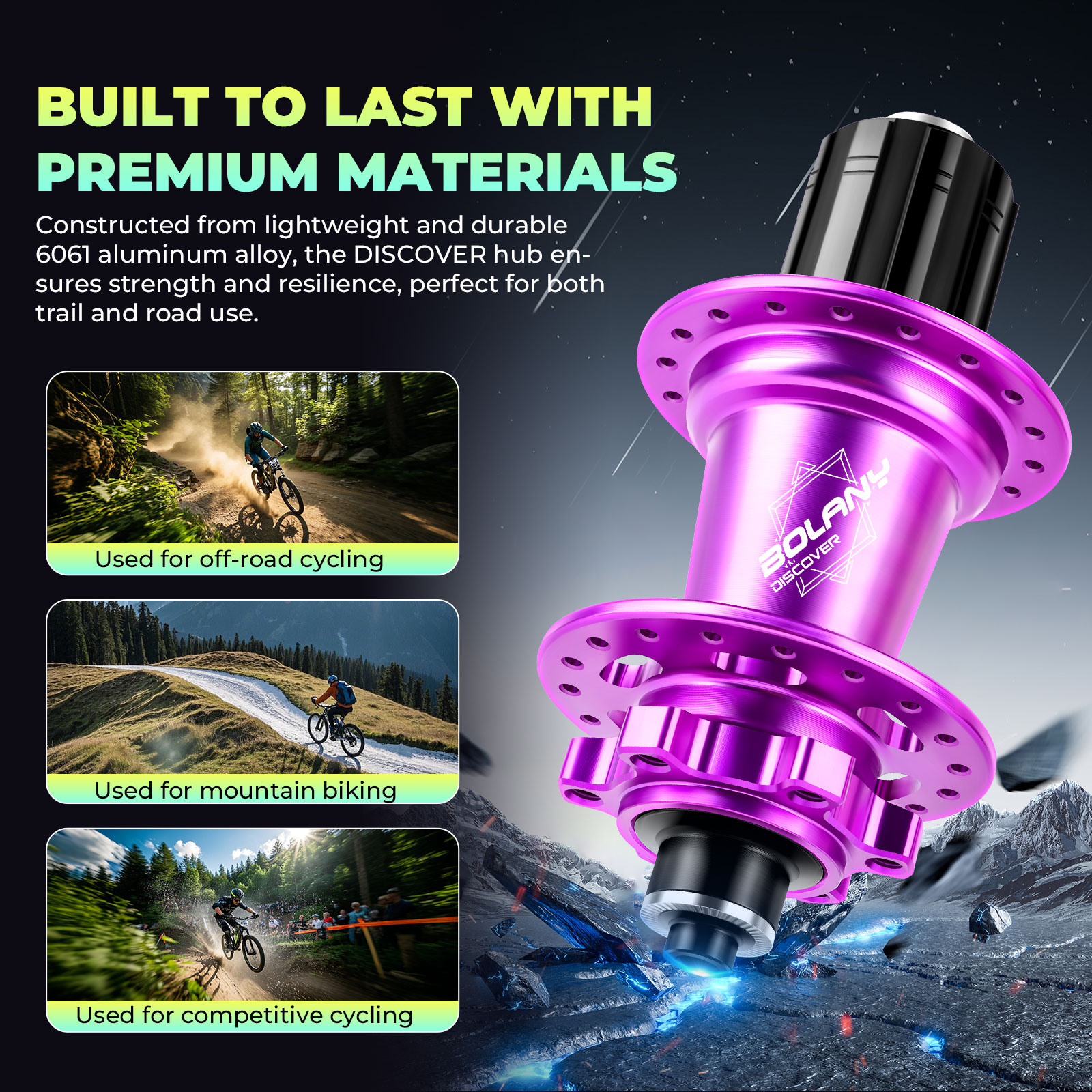 BOLANY Mountain bike Flower Drum 120 Click MTB Hub 4 Bearing 28 32 36 Holes 8-12 Speed HG Lightweight Disc Brake Bicycle Hubs