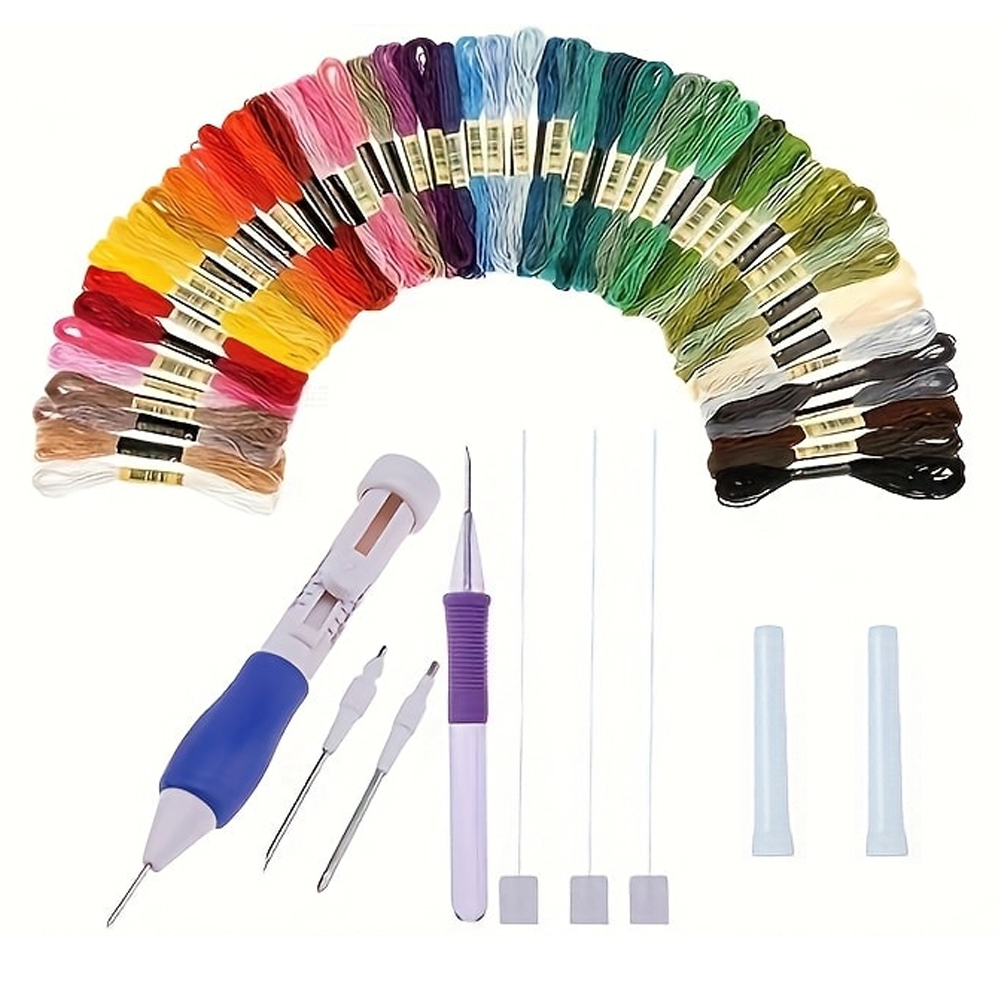 DIY Embroidery Punch Needle Kit with Storage Box Upgraded Version Embroidery Pen Clothing Knitting Sewing Needle Sealing Tools