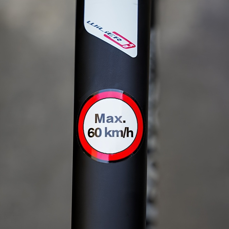 2PCS Max Speed Limit Warning Sticker Set, Waterproof Vinyl Decal for Bicycle Car Frame