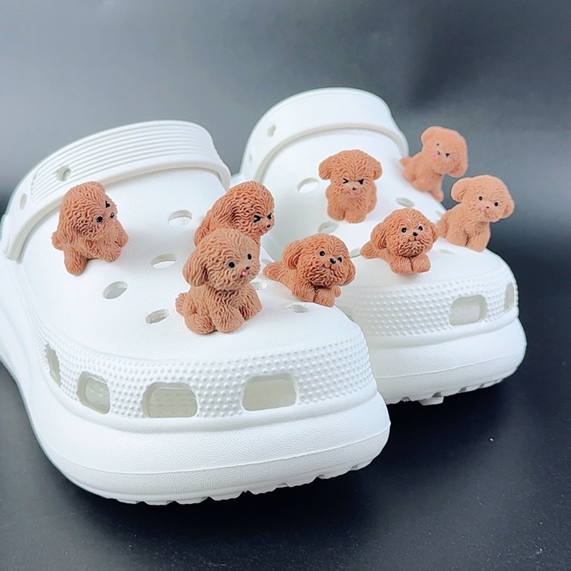 1/8PCS Summer Fashion Shoe Charms Set Accessories for Clogs Shoe Buckle Cute Teddy Dog DIY 3D Shoes Decorations for Bogg Bag