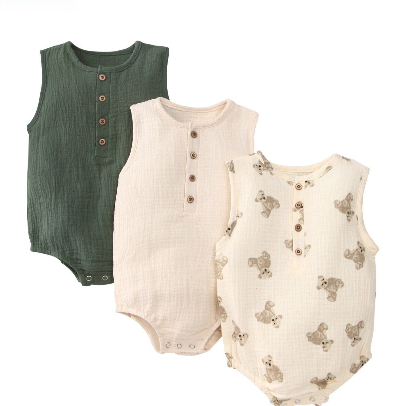 Summer Bestsellers Baby Rompers 100% Cotton Sleeveless Romper with Shorts Newborn Clothing