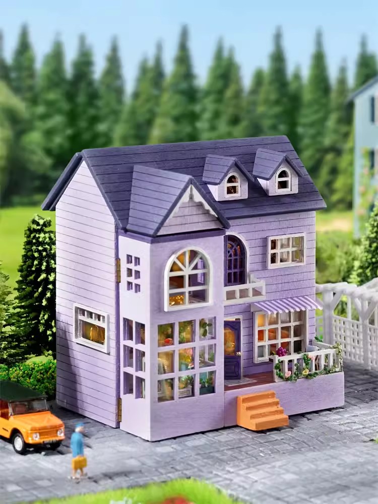 Diy Mini Wooden Dollhouse With Furniture Light Kit Doll House Casa Miniature Accessories Handmade Wooden Toys Birthday