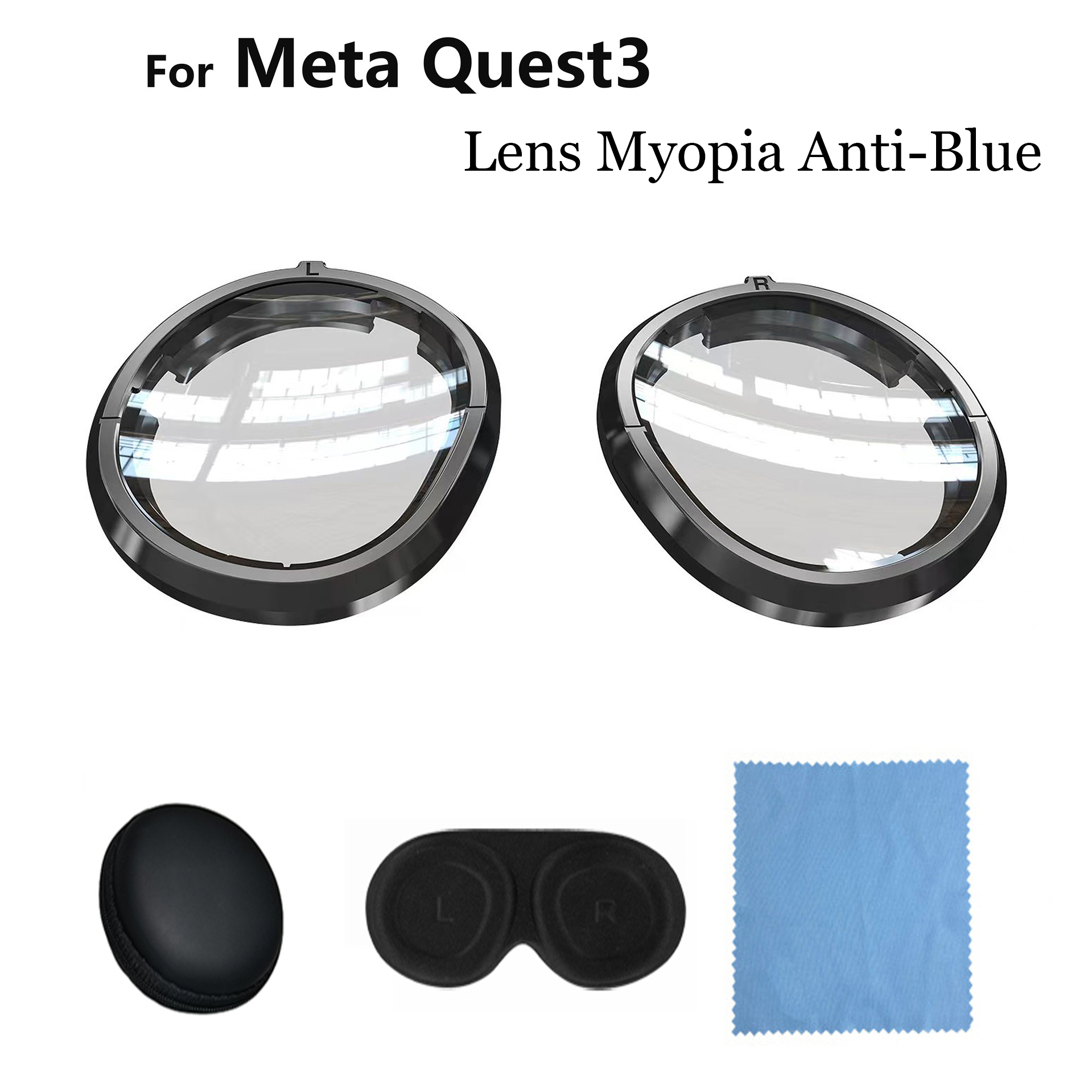 Lens Anti Blue Light Lens for Oculus Meta Quest 3 Glasses, Inserts Compatible for VR Accessories, Eye Protection