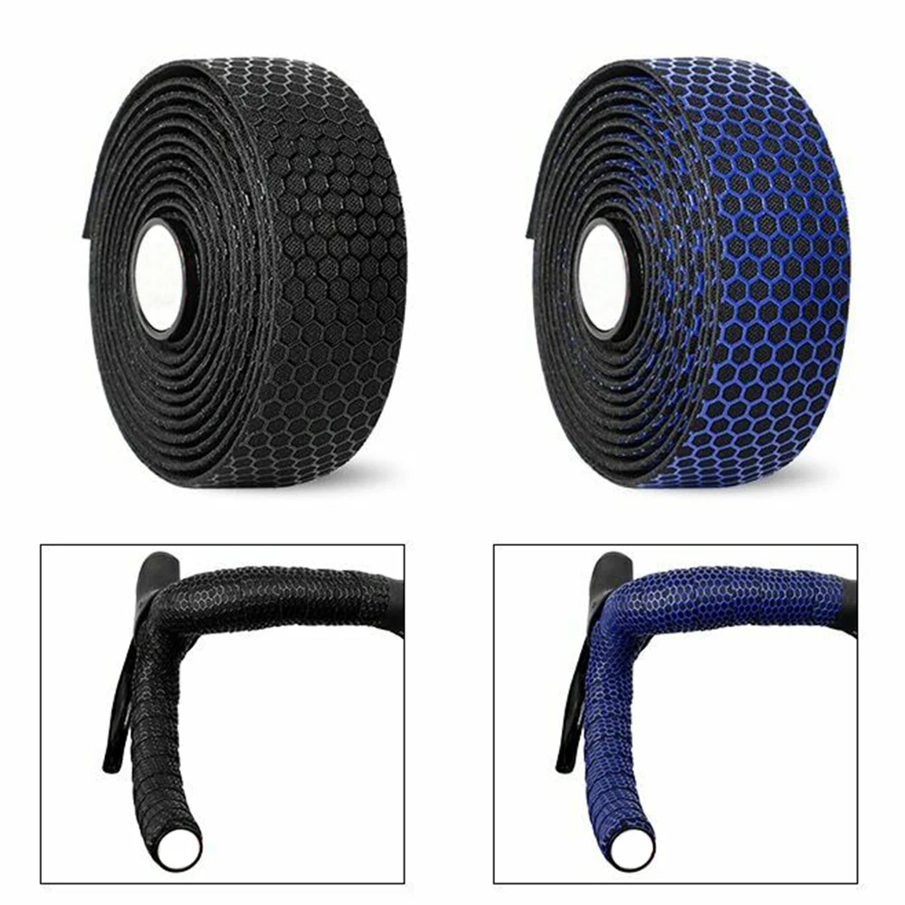 1Pair New Bike Handlebar Road Bicycle Anti-slip Silica Gel EVA Shock Absorption Handle Bar Tape Cycling Wrap End Plug