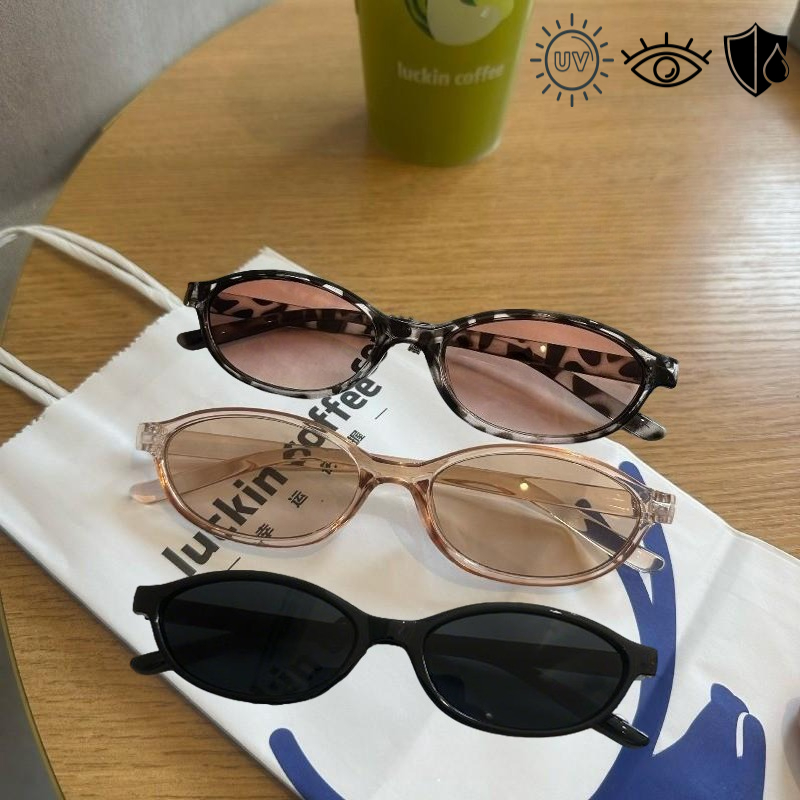 3PCS Y2K Small Oval Sunglasses Women Retro Korean Style Hip Pop Punk Eyepieces Women's Sunglasses dr. eyemo
