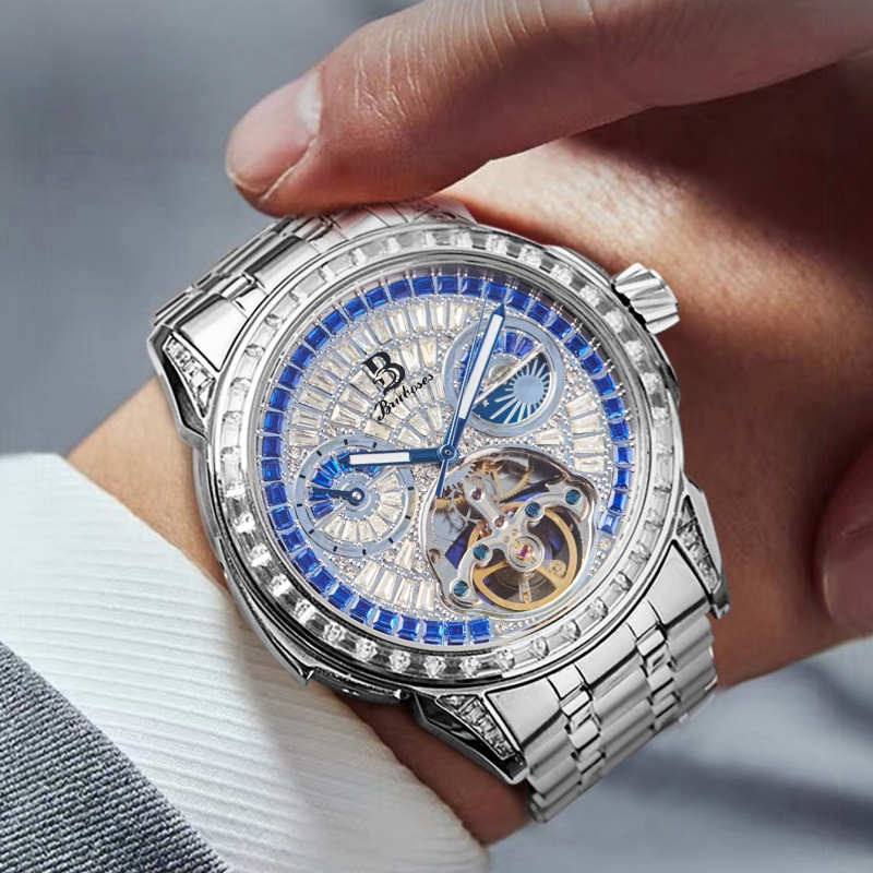 BONEST GATTI Watches Mechanical Wristwatch Waterproof Sapphire Luminous Skeleton Dial Men Automatic Watch