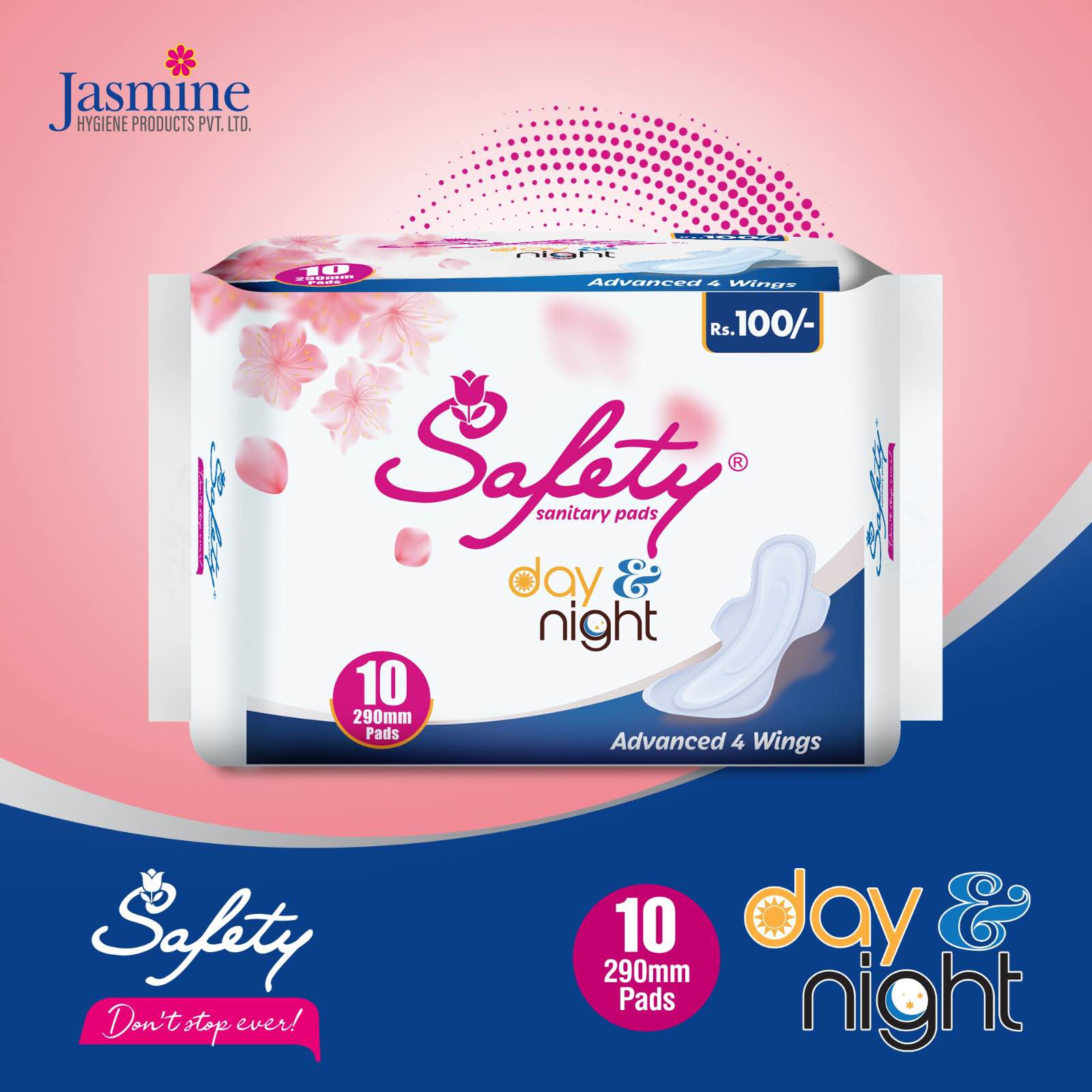 3 packs of Safety Day & Night Ultra 10 XL Pads 290 mm - image 1