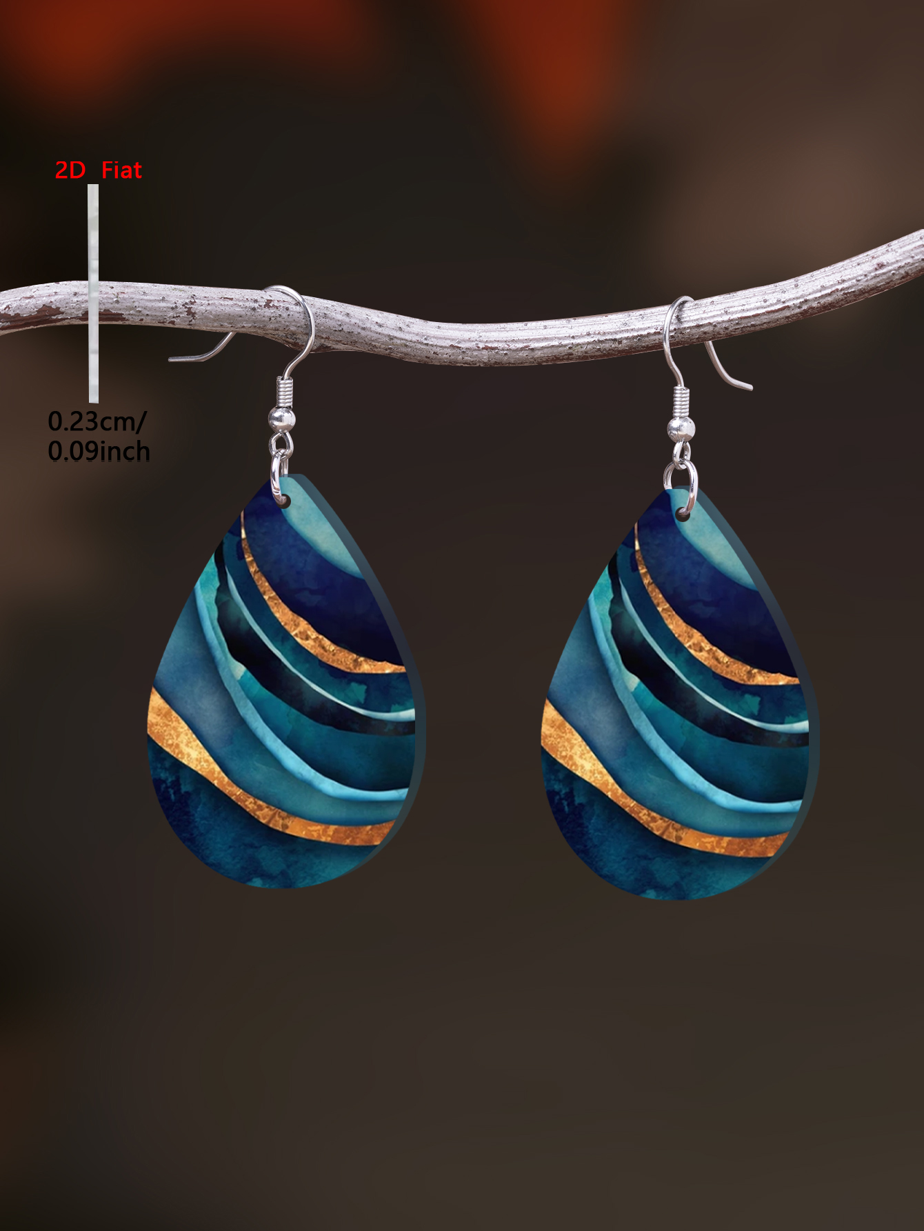 1 Pair of 2D Flat-1Pair Patterned Acrylic Pendant Long Earrings, Elegant and Simple Style Jewelry Earrings for Women Suitable for Daily Wear and Vacation Wear