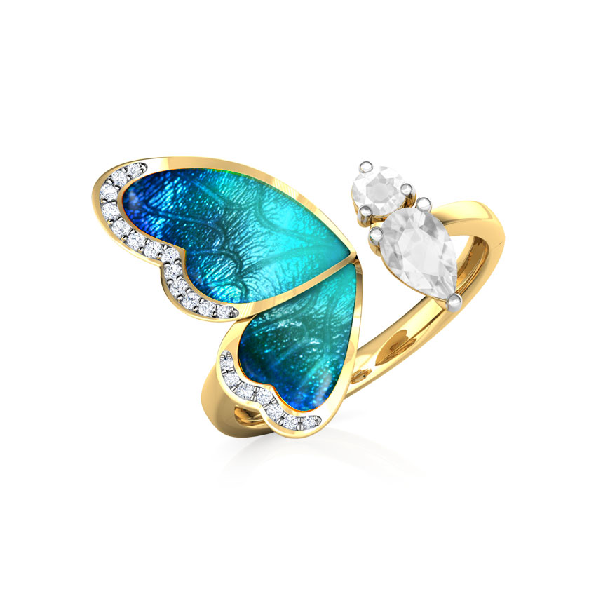 Women's Ring Adjustble With Blue Butterfly Rings Female Romantic Birthday Elegent Simple Gilr Jewelry Fashion
