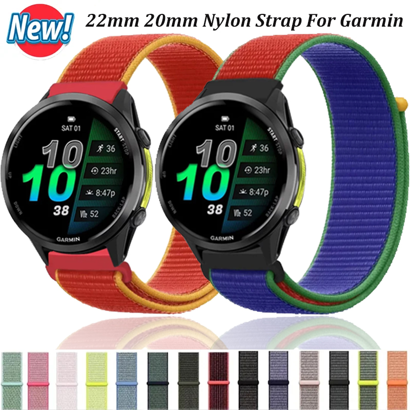 22mm 20mm Nylon Strap For Forerunner 970 570 165 965 55 Venu 4 41/45mm Flag Style Wristband Active 6 5 atvie 6