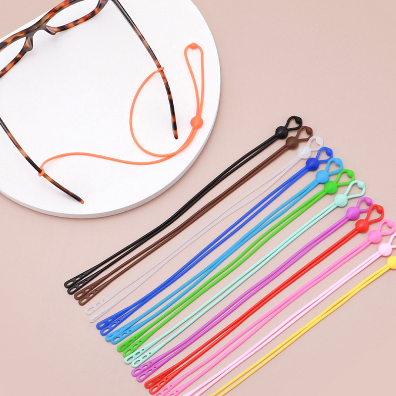 1 PC Adjustable Elastic Silicone Eyeglasses Straps Sunglasses Chain Sports Anti-Slip String Glasses Ropes Band Cord Holder