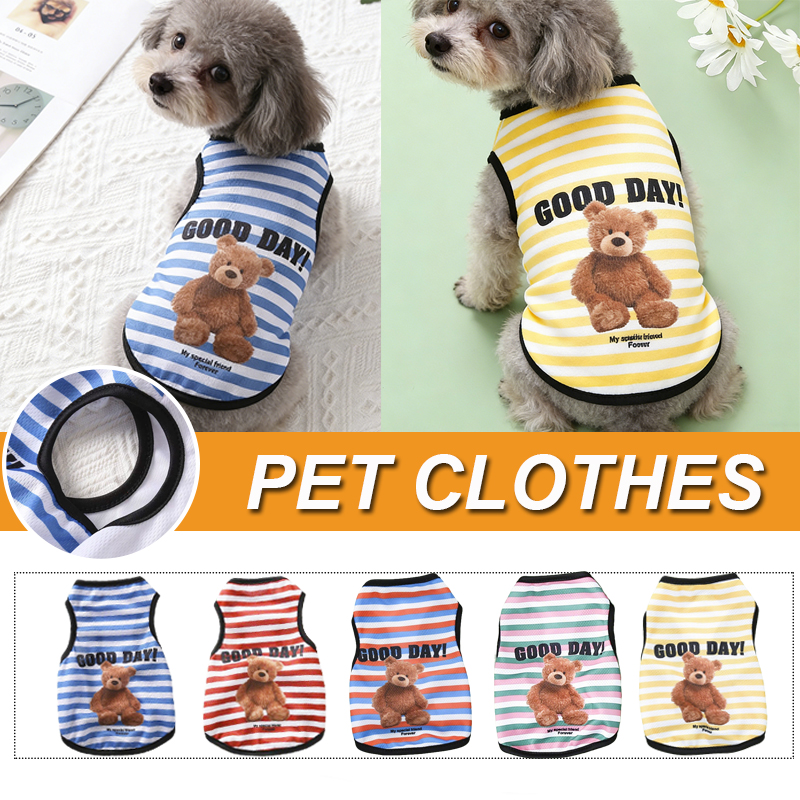 Cartoon Bear Dog Clothes Cute Cotton Dog Costume Pet T-shirt Cats Vest for Puppy Small Medium Dogs Shih Tzu Dog XS-XXL
