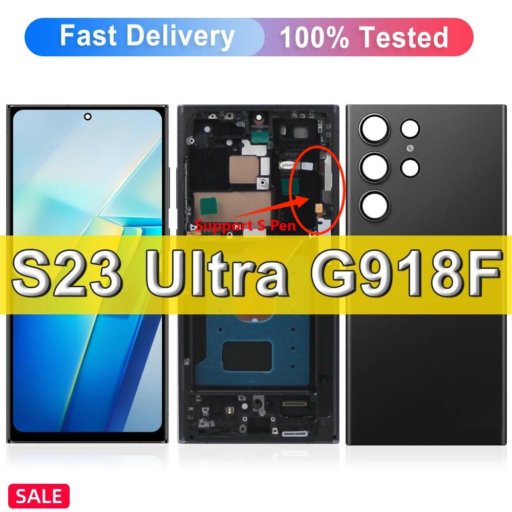 Super AMOLED For S23 Ultra Display For S23 Ultra 5G S918 S918B S918U LCD Touch Screen Replace Digitizer +Frame