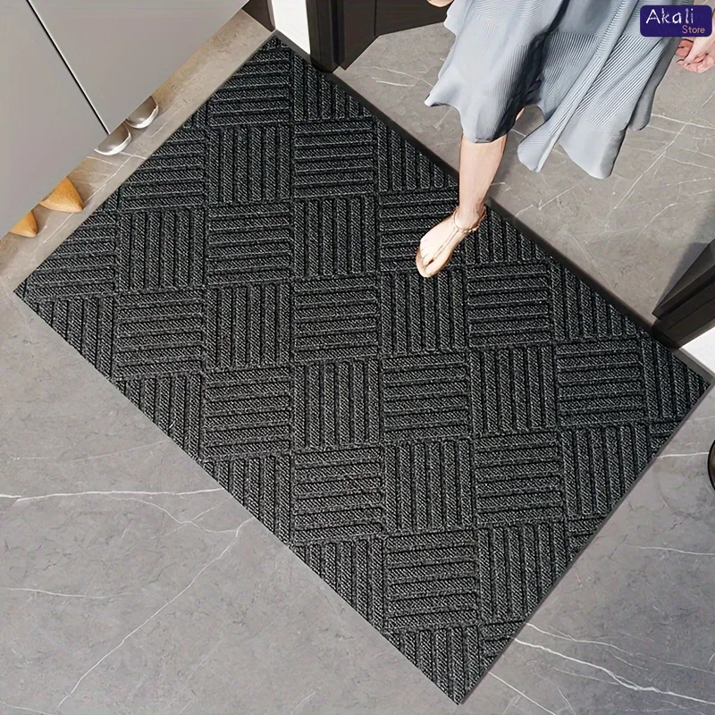 Thick Durable Absorbent Entrance Mat Modern Non-Slip Rubber Doormat with Twill Edge Design for Indoor Porch Patio