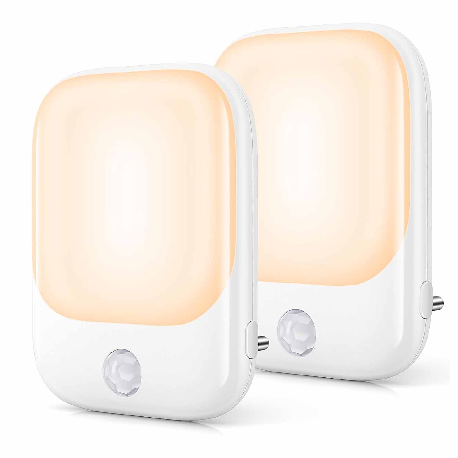 Motion Sensor LED Night Light Night Light with EU Socket with 3 Modes (ON/AUTO/OFF) and 5 Brightness Dimmable for Bedroom
