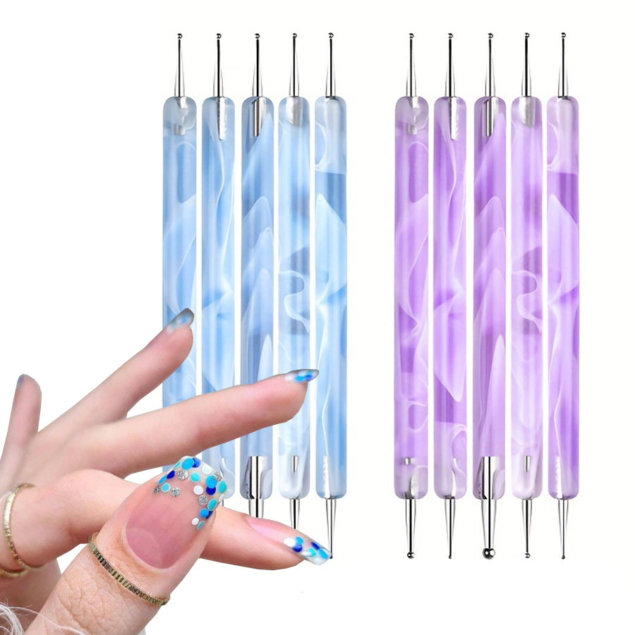 5Pcs Nail Art Marble Dotting Pens Set Rhinestones Picker Tool for Creative Nail Decoration Dotting Manicure Tools pen gpt