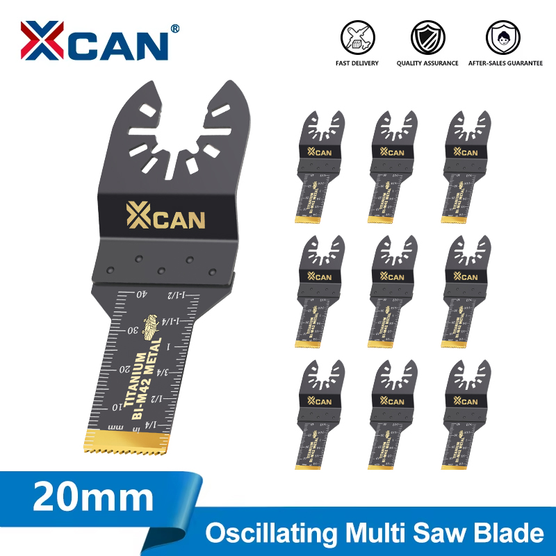 XCAN 1/5/10PCS 20mm Oscillating Saw Blades Titanium Bi-Metal Saw Blades Multifunctional Multitool Blades For Wood Plastic Metal