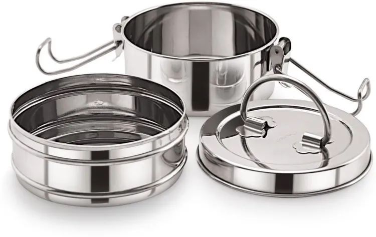 Stainless Steel Tiffin Sada, 8x2 2 Containers Lunch Box