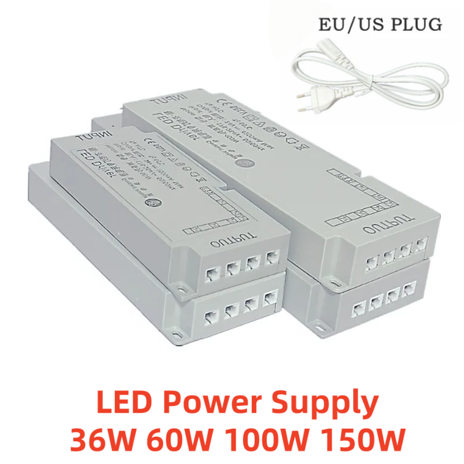 AC 220V To DC 12V 24V Switching Power Supply 36W-150W EU/US Plug Transformers Home Light Cabinets Wardrobes Light Strip Dimming