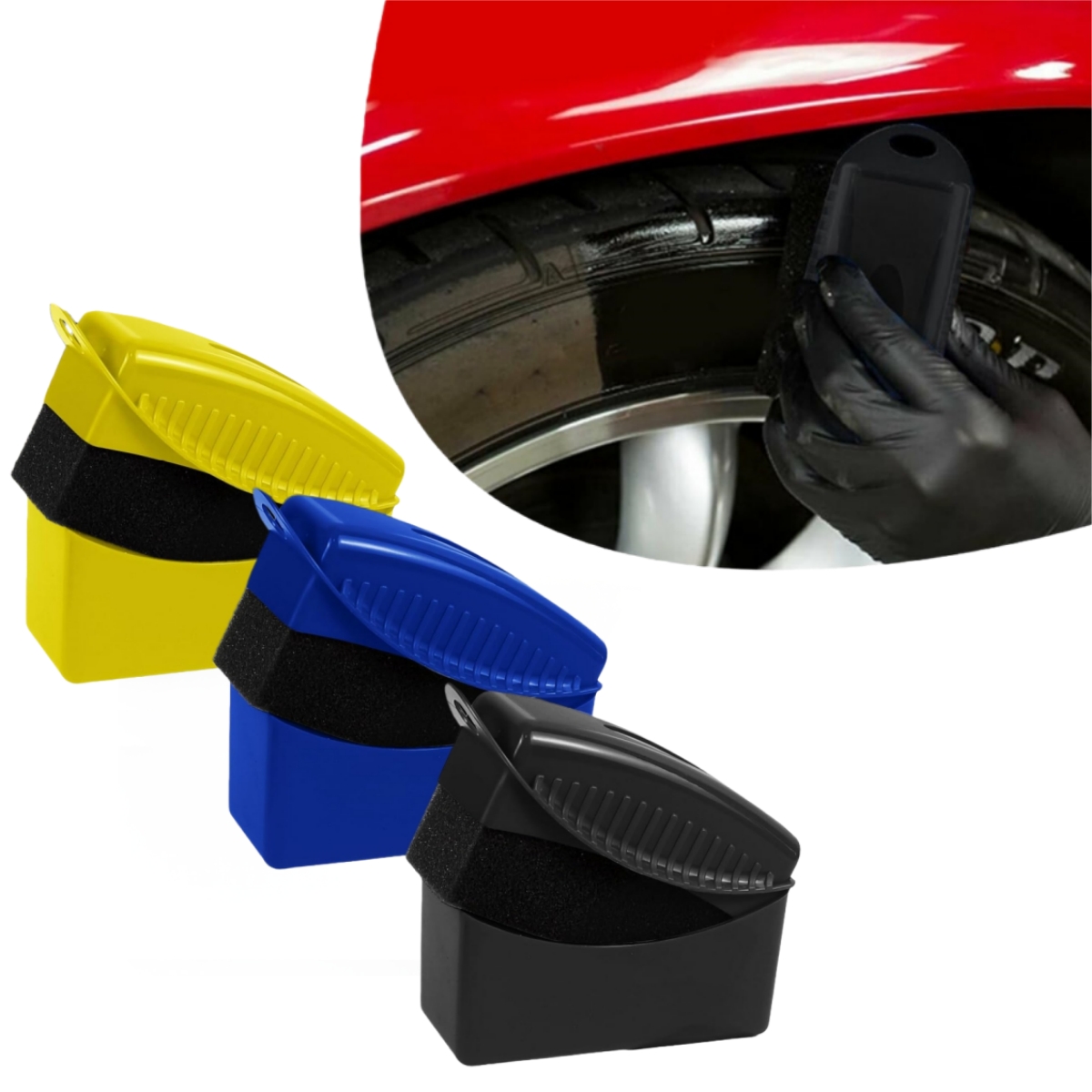 Car Wheel Waxing Sponge Brush Tire Cleaning Brush Car Detail Cleaning Accessories Multi-function Tire Brush Car Seat Wax Brush