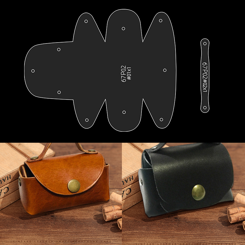 2pcs/Set DIY Leather Craft Transparent Acrylic Templates Coin Purse Wallet Making Stencils DIY Mini Bag Leather Handcraft Tools