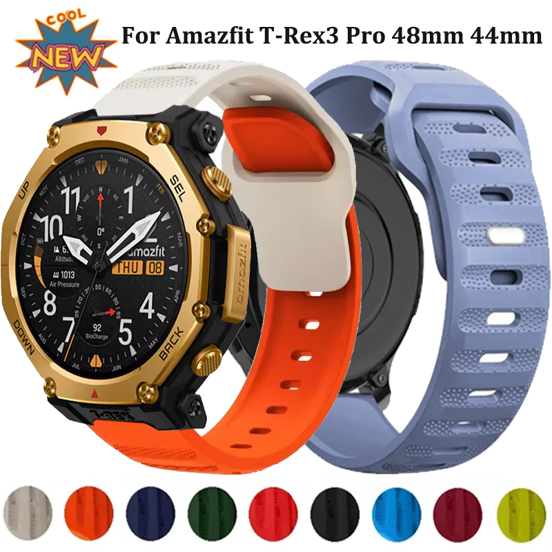 22mm 20mm Silicone Strap For T-Rex3 Pro 48mm 44mm/Active 2/Bip 6 5 Breathable Wristband Watch GT6-5-4 46mm Correa