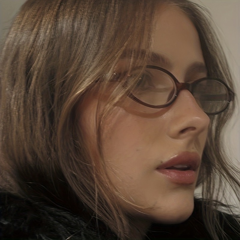 Y2K Spicy Girls Punk Style Eyeglasses Retro Sweet Cool Vintage Personalized Oval Frame Anti Blue Light Glasses