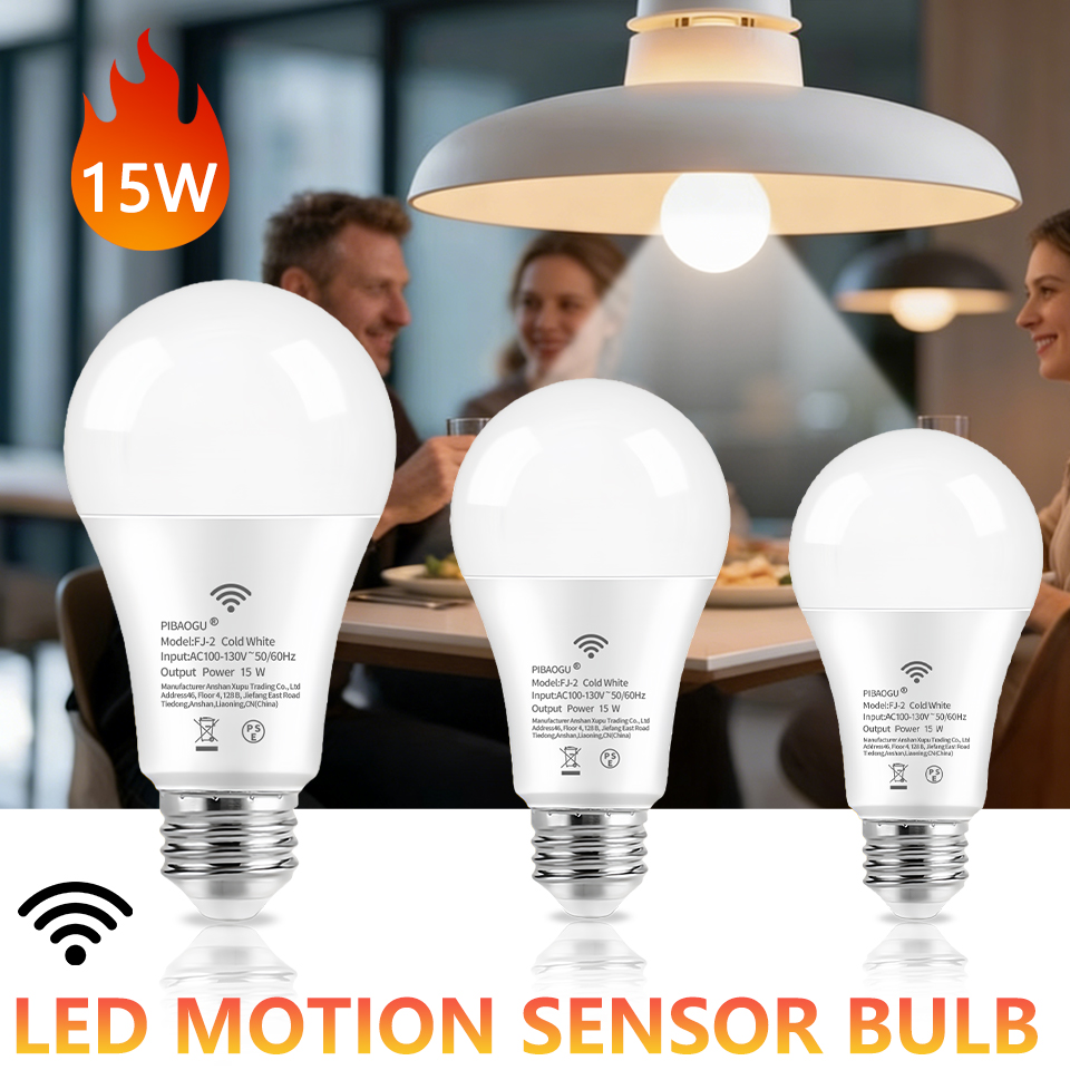15pcs Radar Motion Sensor Light Bulb E26 110V 15W LEDNight Light Bedroom Garden LED Bulbs For Home