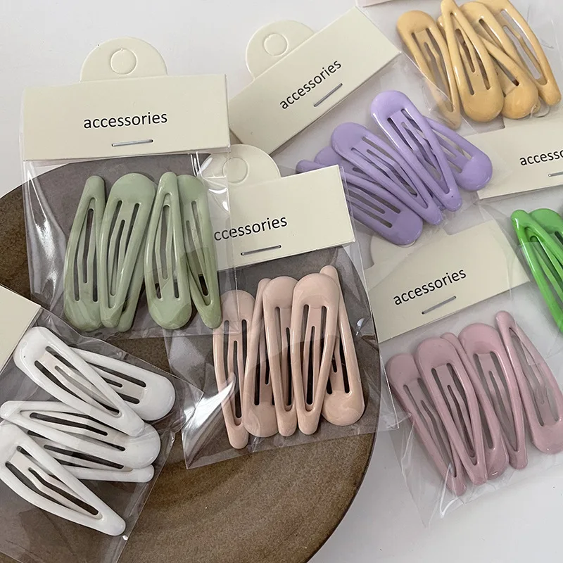 5 Piece-set Cute Sweet Girl Heart Small Fresh Color Hairpin Simple Personality Bangs Clip Edge Clip Hairpin BB Clip