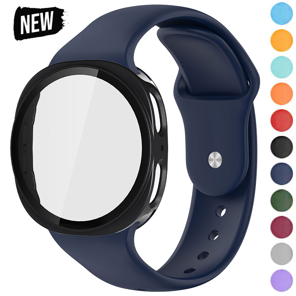 Tempered Glass Case Strap For Samsung Watch 8 40mm 44mm Silicone Band PC Cover For Galaxy Watch 8 Classic LTE 46mm Watchband