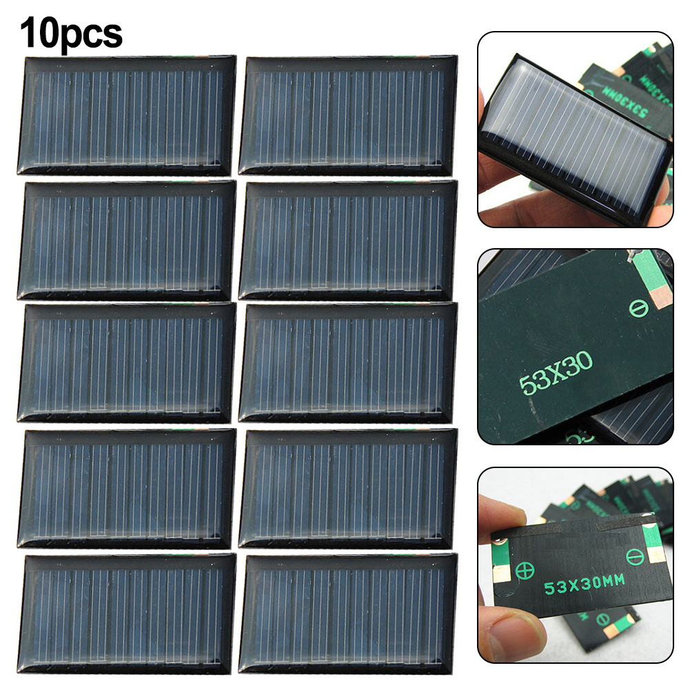 10Pcs/Lot 53x30mm 5V 30mA Solar Panel Micro Mini Small Power Solar Cells Panel DIY Electronics Sun Panel Accessories New