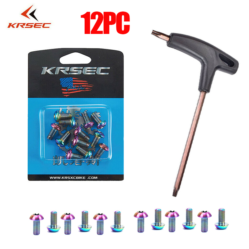 KRSEC Bicycle Disc Brake Rotor Bolts M5*10 T25 Road Mountain Bike Brake Screws Mtb Disc Brakes Wrench Bicycle Part