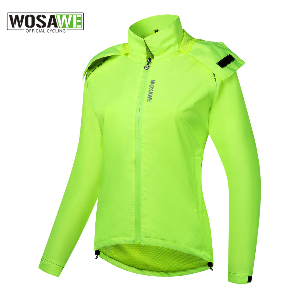 WOSAWE Women's Cycling Rain Jackets Waterproof Raincoat Lightweight Breathable Windproof MTB Bike Windbreaker Bicycle Jersey