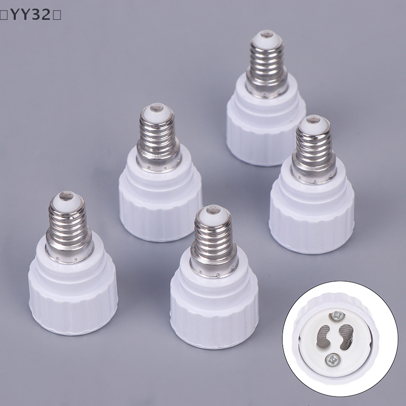 〔YY32〕1/5Pcs Led Light Lamp Holder Converter E14 To GU10 Ceramic Base Screw Bulb Socket LED Saving Light Halogen Lamp Base