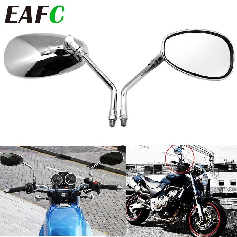 EAFC 1 Pair Motorcycle Electric Bike Mirror 10mm Aluminum Clear Glass for Honda Shadow Ace Spirit Magna VT750 Mirror