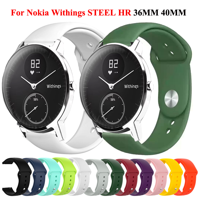 18mm 20mm Quick Release Silicone Watchband For Nokia Withings Move Steel HR Sport 36mm 40mm Scanwatch Smartwatch Wrist Strap