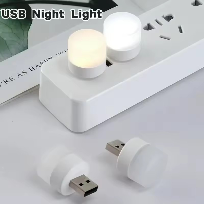 1/3/5 Pcs USB Night Light Warm White LED Plug-In Light Bulb Portable Home Environment Light Energy-Saving Reading Night Light