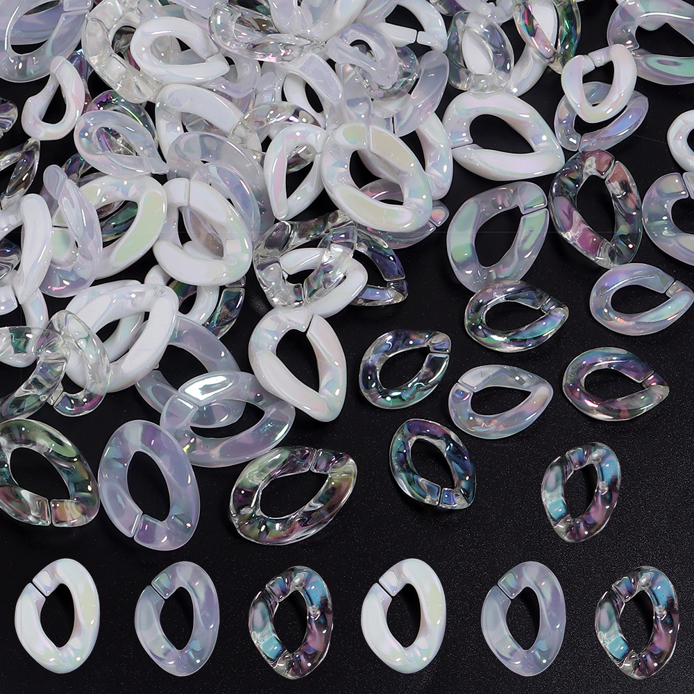 20Pcs 19x14mm Colorful Acrylic Link Chain Clasp Open Buckle Beads Connector for DIY Clothing Bag Chains Jewelry Making Findings pen gpt