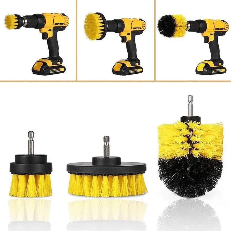 3Pcs/Set Power Scrubber Brush Set for Bathroom Drill Scrubber BrushforCleaning Cordless Drill Attachment Kit Power Scrub.LAbubo.