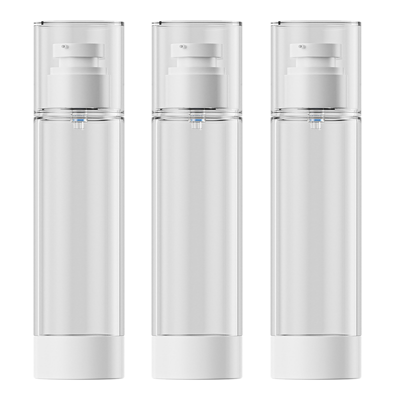 3Pack 15ml 30ml 50ml 80ml 100ml Clear Airless Cosmetic Cream Pump Bottle Travel Size Dispenser Spray Lotion Refillable